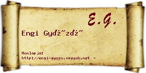 Engi Győző névjegykártya